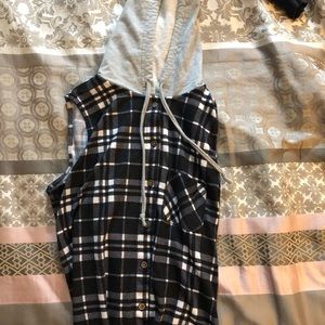 Black and white plaid coverup